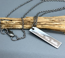 Load image into Gallery viewer, Personalized Mens Tag Necklace, Stainless Steel Custom Bar Necklace