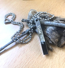 Load image into Gallery viewer, Personalized 3D Bar Necklace, Stainless Steel 4 Sides Necklace Engraved