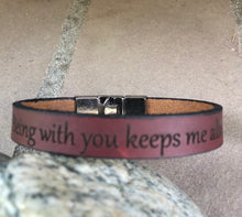 Load image into Gallery viewer, Custom Leather Bracelet, Hidden Message Leather Bangle, Personalized Bracelet For Me