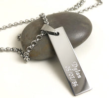 Load image into Gallery viewer, Personalized Mens Tag Necklace