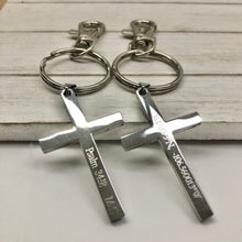 Load image into Gallery viewer, Stainless Steel Personalized Cross Keychain