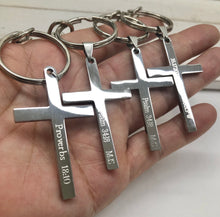 Load image into Gallery viewer, Stainless Steel Personalized Cross Keychain