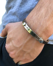 Load image into Gallery viewer, Custom Thin Leather Bracelet w/ Metal plate