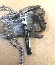 Load image into Gallery viewer, Personalized 3D Bar Necklace, Stainless Steel 4 Sides Necklace Engraved