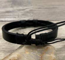 Load image into Gallery viewer, Religious Adjustable Leather Bracelet, Cross Bracelet