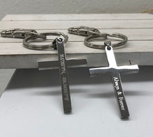Load image into Gallery viewer, Stainless Steel Personalized Cross Keychain