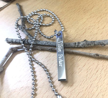 Load image into Gallery viewer, Personalized 3D Bar Necklace, Stainless Steel 4 Sides Necklace Engraved