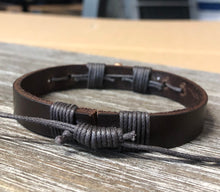 Load image into Gallery viewer, Religious Adjustable Leather Bracelet, Cross Bracelet