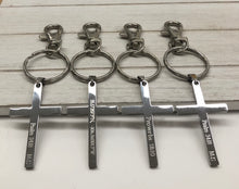 Load image into Gallery viewer, Stainless Steel Personalized Cross Keychain
