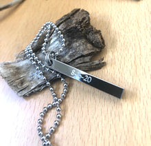 Load image into Gallery viewer, Personalized 3D Bar Necklace, Stainless Steel 4 Sides Necklace Engraved