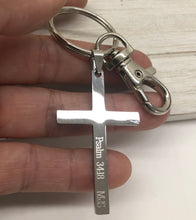 Load image into Gallery viewer, Stainless Steel Personalized Cross Keychain