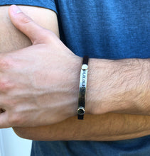 Load image into Gallery viewer, Custom Thin Leather Bracelet w/ Metal plate