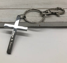 Load image into Gallery viewer, Stainless Steel Personalized Cross Keychain