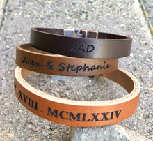 Load image into Gallery viewer, Custom Leather Bracelet for Men