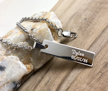 Load image into Gallery viewer, Personalized Mens Tag Necklace