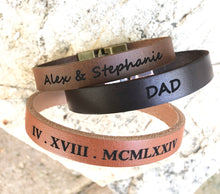 Load image into Gallery viewer, Custom Leather Bracelet for Men