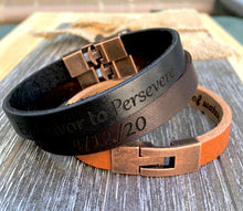 Load image into Gallery viewer, Hidden Message Leather Bangle