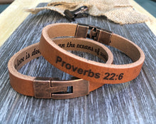 Load image into Gallery viewer, Hidden Message Leather Bangle