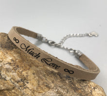 Load image into Gallery viewer, Adjustable Custom Thin Leather Bracelet