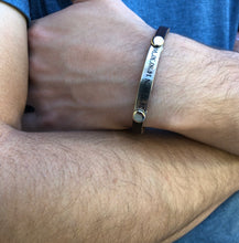 Load image into Gallery viewer, Custom Thin Leather Bracelet w/ Metal plate
