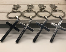 Load image into Gallery viewer, Stainless Steel Personalized Cross Keychain