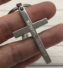 Load image into Gallery viewer, Stainless Steel Personalized Cross Keychain