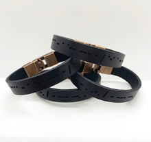 Load image into Gallery viewer, Custom Morse Code Leather Bracelet