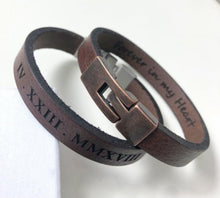 Load image into Gallery viewer, Custom Engraved Leather Bracelet