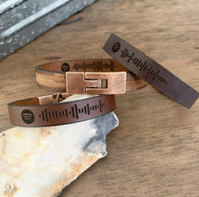 Load image into Gallery viewer, Spotify Code Custom Leather Bracelet