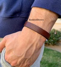 Load image into Gallery viewer, Custom Engraved Men's Leather Bracelet