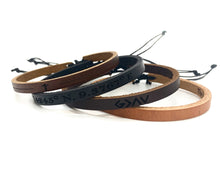 Load image into Gallery viewer, Personalized Adjustable Thin Leather Bracelet