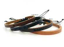 Load image into Gallery viewer, Personalized Adjustable Thin Leather Bracelet