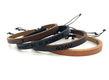 Load image into Gallery viewer, Personalized Adjustable Thin Leather Bracelet