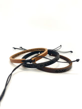 Load image into Gallery viewer, Personalized Adjustable Thin Leather Bracelet