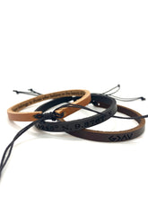 Load image into Gallery viewer, Personalized Adjustable Thin Leather Bracelet