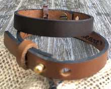 Load image into Gallery viewer, Personalized Adjustable Leather Bracelet
