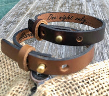 Load image into Gallery viewer, Personalized Adjustable Leather Bracelet