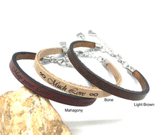 Load image into Gallery viewer, Adjustable Custom Thin Leather Bracelet