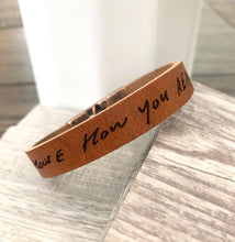 Load image into Gallery viewer, Actual Handwritten Leather Bracelet