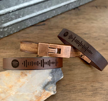 Load image into Gallery viewer, Spotify Code Custom Leather Bracelet
