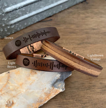 Load image into Gallery viewer, Spotify Code Custom Leather Bracelet