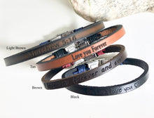 Load image into Gallery viewer, Personalized Thin Leather Bracelet w/ Cord