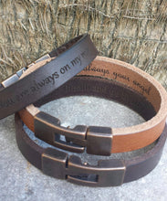 Load image into Gallery viewer, Custom Men's Leather Bracelet, Unisex Bracelet