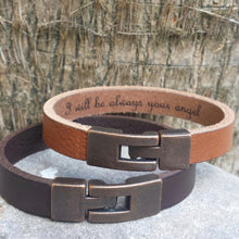 Load image into Gallery viewer, Custom Men's Leather Bracelet, Unisex Bracelet