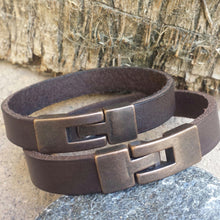 Load image into Gallery viewer, Custom Men's Leather Bracelet, Unisex Bracelet