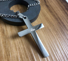 Load image into Gallery viewer, Personalized Name Cross Necklace