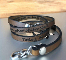 Load image into Gallery viewer, Wrap Leather Bracelet, Personalized Unisex Bracelet