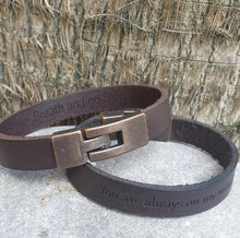 Load image into Gallery viewer, Hidden Message Leather Bangle