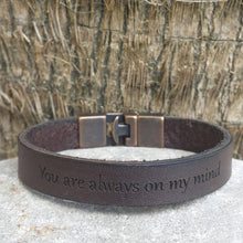 Load image into Gallery viewer, Hidden Message Leather Bangle