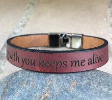 Load image into Gallery viewer, Custom Leather Bracelet, Hidden Message Leather Bangle, Personalized Bracelet For Me
